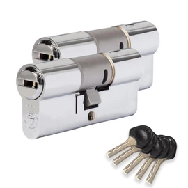 XFORT Colossus Polished Chrome 3 Star Kitemarked Keyed Alike Euro Cylinder Lock 45EX/55 (100mm), British Standard TS007 Anti-Snap Barrel Lock, Upvc Door Lock.