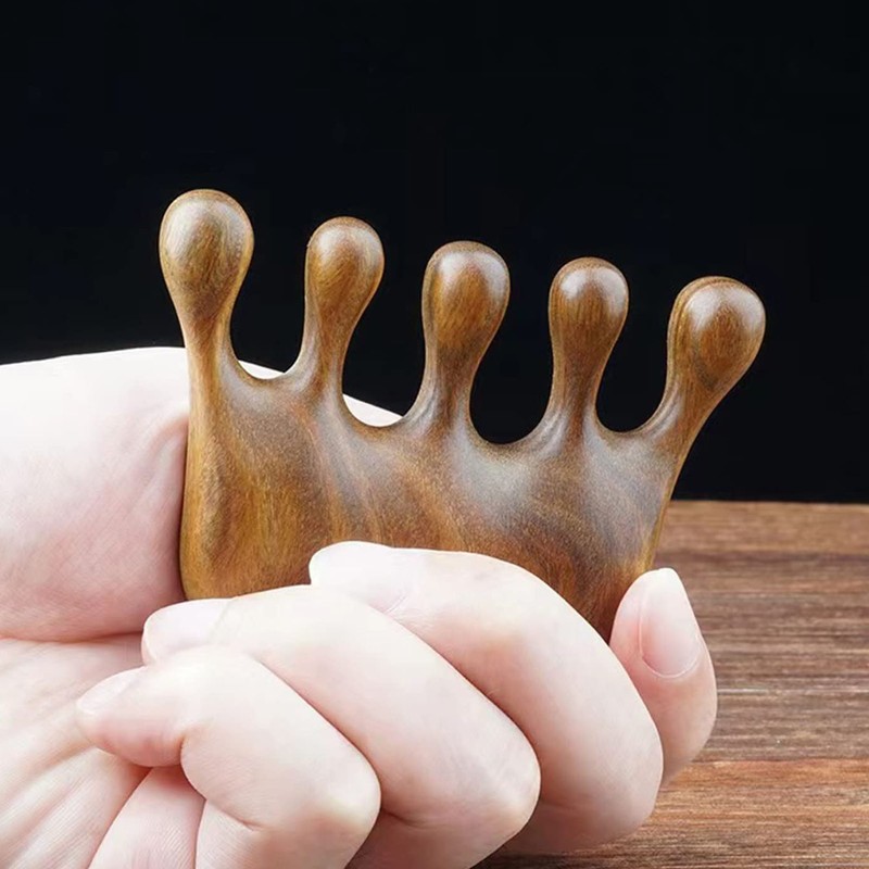 Meridian Massage Tool Kit Wood 3pcs Meridian Comb 2pcs Nose