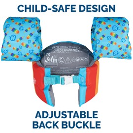 SwimWays Cocomelon Swim Trainer, US Coast Guard Approved Life Vest Kids Swim Vest, Arm Floaties & Life Jackets for Kids 33-55 lbs, JJ