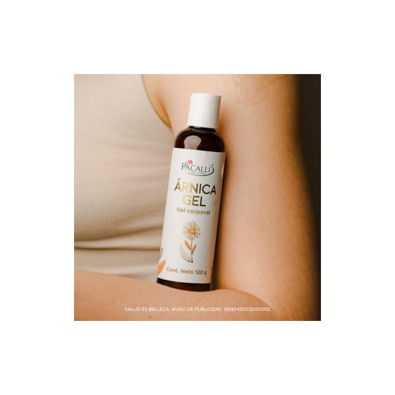PACALLI Gel de Árnica, 120g, Fórmula Natural con Mentol y