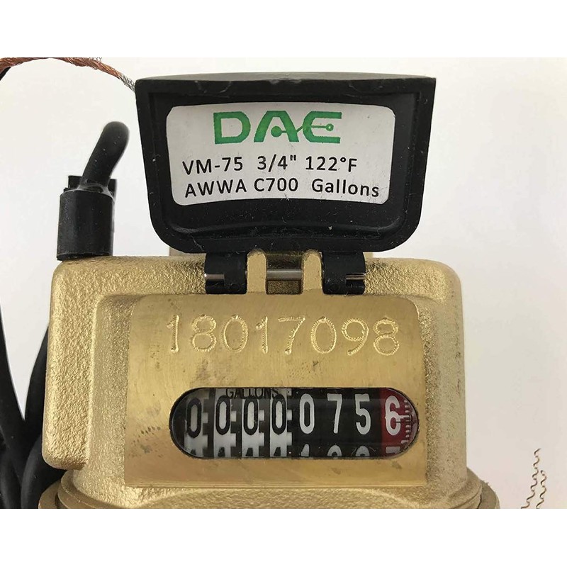 DAE VM-75P Positive Displacement Water Meter, 3/4” NPT Couplings, Pulse