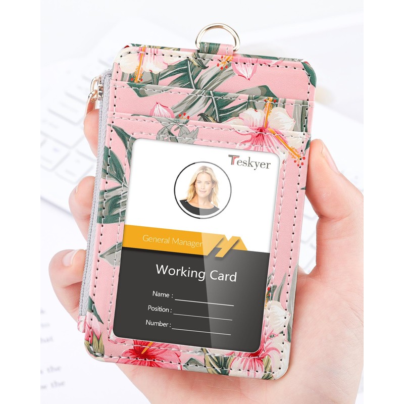 Teskyer ID Card Holder with Strap, Retractable Card Holder with