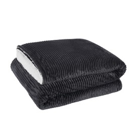 London Fog Corduroy Grey King Blanket, Textured Solid Color, Adult Bedding, Oeko-TEX Certified