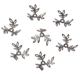 Zhiheng 500PCS Clover Bead Caps Hollow Flower Spacer Bead End Caps for Earring Bracelet Necklace Jewellery Making Jewelry Finding Supplies (gun black)