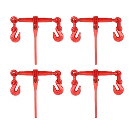 4 Pack Ratchet Load Binder, 1/2" - 5/8", Lever Binder with 13000 Pound Working Load Limit, Heavy-Duty Chain Binder, G70/G80 Transport Chain Chain Hook for Flatbed Truck Trailer