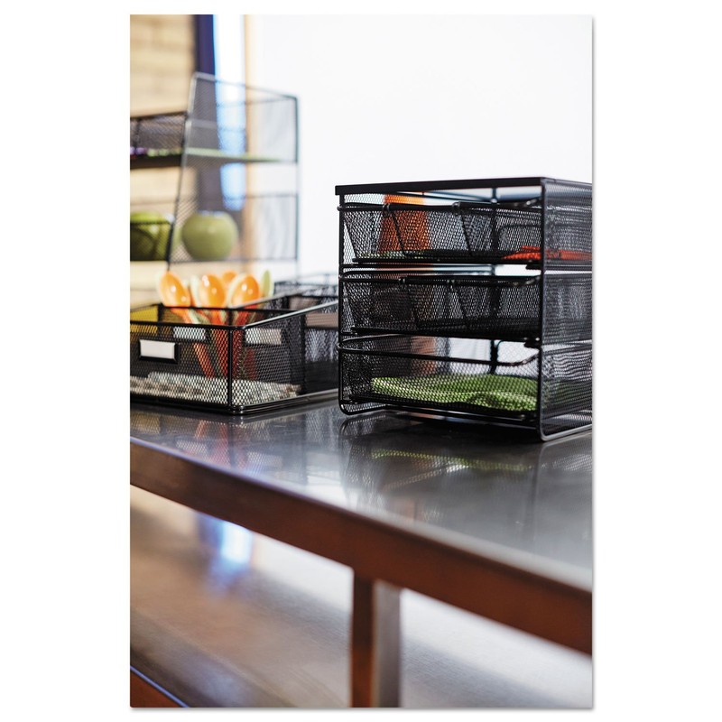 Safco Onyx Hospitality Organizer, 3 Drawers, For Snacks, Coffee Pods,