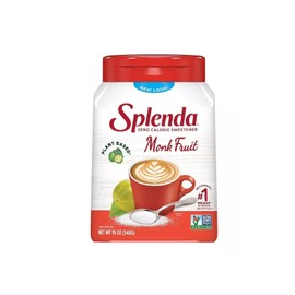 SPLENDA Monk Fruit Zero Calorie Plant Based Granulated Sweetener Jar 19 oz