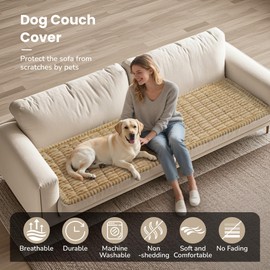PIGLOG Dog Couch Cover Protector, Non-Slip Couch Covers for Dogs, Durable Pet Couch Covers for Sofa, Fuzzy Dog Blanket for Couch Bed Furniture Sofa, Washable & Pet Friendly