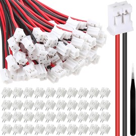 Xiatiaosann 40 Pcs JST 2.0 PH 2 Pin Male Connector with 10cm Cable and Female Micro JST PH 2.0mm 2 Pin Connector Plug for Aircraft Quadcopter Boat Car Toy PCB Control Panels