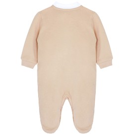 Lilax Baby Boy Gentleman Footie Christmas Stylish Tuxedo Outfit with Bow Tie (Newborn, Beige)