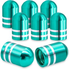 MEAJOO 8PCS Bullet Style Tire Valve Stem Caps, with Rubber O-Ring, Aluminum Universal Wheel Tyre Stem Covers for Cars, SUV, Trucks, Bikes, Motorcycles, Bicycles(Green)