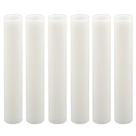 6 Inch Tall White Plastic Candle Covers Sleeves,Chandelier Socket Sleeves,Candelabra Base E12 Socket Covers Set of 6