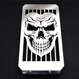 Motorcycle Radiator Cover Guard Grill Grille Shrouds Cooler Protector Compatible With Honda VTX1800 VTX 1800 C F N R S T (Bright Silver) (SKULL)