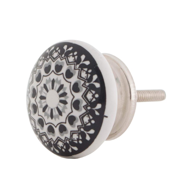 Knober Set of 10 Ceramic Furniture Knobs Mandala Energy Shabby-Chic