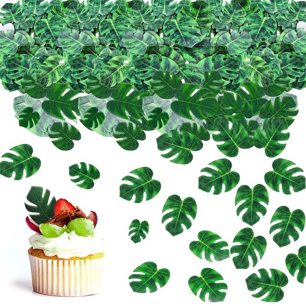 Pack of 80 Edible Tropical Turtle Leaves Cupcake Toppers, Edible