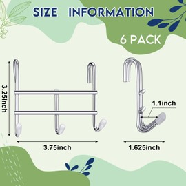 Teenyyou 6 Pack 3 Hook Attachment for Wire Shelving 3.75" l x 1.625" d x 3.25" h Wire Shelving Hooks Accessories Steel Hanging Rack Metal for Storage Organizer(Chrome)