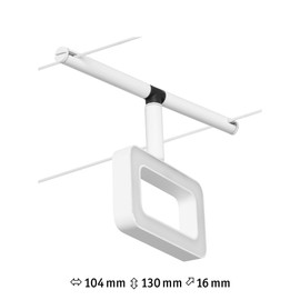 Paulmann 94484 LED Cable System Frame Single Spot incl. 1 x 4.8 W Warm White Matt Chrome Plastic Metal Lighting System 3000 K