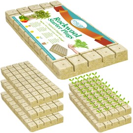 Legigo Legigo 1 Inch Rockwool Cubes Seed Starter Grow Cubes for Hydroponics, RockWool Planting Cubes Clone Cubes Soilless Cultivation Hydroponics Pods for Garden Plants Germination (6 Sheet, 300 Plugs)