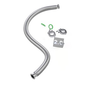 ISO-KF KF25 Corrugated Bellow Hose Set with 2X Aluminum clamp / 2X SS Centering Ring / 2X FKM O-Ring (2000mm approx. 6.5ft KF25)