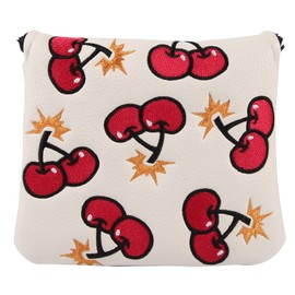 Studio Crafted Golf Cherry Bombs Mallet Putter Cover Magnetic Golf Putter Headcover (White)