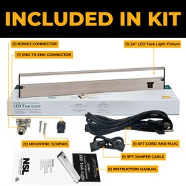 LED Under Cabinet Lighting Hardwired - 3CCT 24 Inch Satin Finish - Undercabinet Lights for Kitchen - Linkable Undercounter Dimmable Plug in Light or Hard Wired - Under Counter Fixture Direct Wire