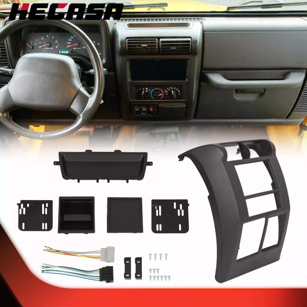 HECASA FOR JEEP WRANGLER TJ 1997-2002 DOUBLE DIN DASH BEZEL