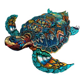 Jigfoxy Wooden Puzzles for Adults, Sea Turtle Wooden Jigsaw Puzzles,Unique Animal Shape Puzzles, Christmas Thanksgiving Gifts for Family Turtle Lover(XL-22.8 * 19.3in-568pcs)