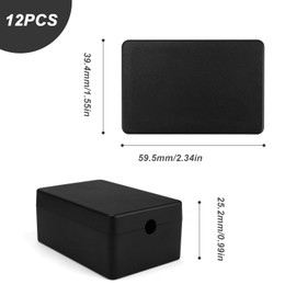 LINTRA Waterproof Junction Box Small 60 x 40 x 25 mm Surface-Mounted Box Black Junction Box Plastic Cover Box Suitable for Indoor and Outdoor Use Pack of 12