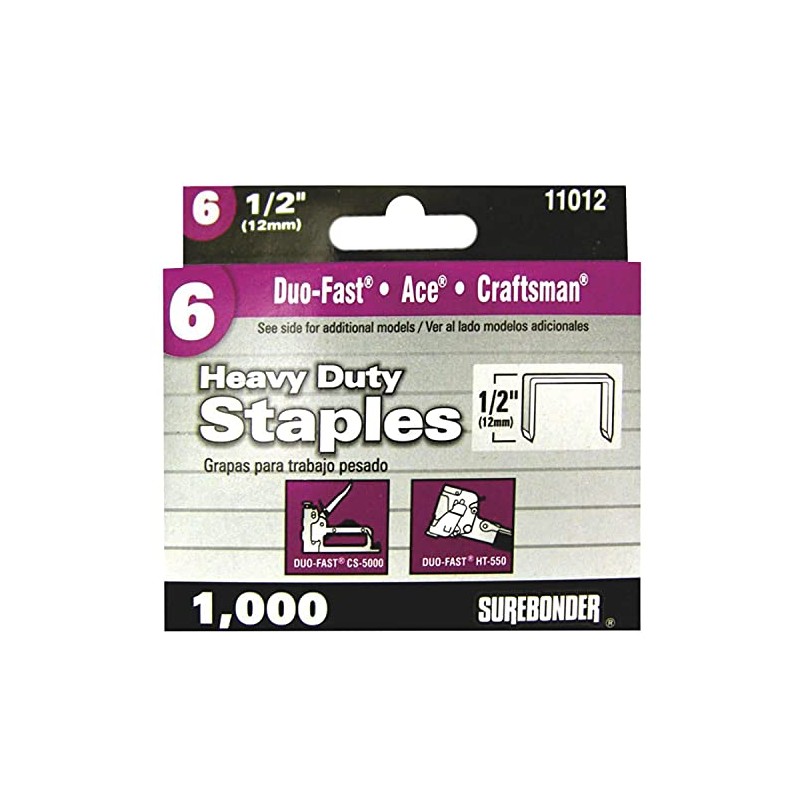 Surebonder #6 Heavy Duty Wide Crown Staples for Surebonder, Duofast,