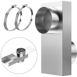 Adjustable Dryer Vent Periscope, 0-5" Adjustable Periscope Dryer Vent Connector Kit Dryer Vent Duct Hose for Tight Space, Dryer Telescoping Vent Kit For Dryers with 2 Clamps, Aluminum