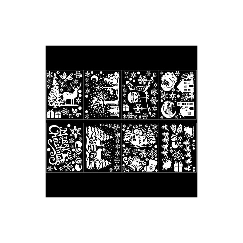 DERAYEE Decorative Stickers for Christmas Window Static Stickers White Pack