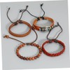 Ipetboom 4pcs Braided Adjustable Leather Bracelet Set for Men and