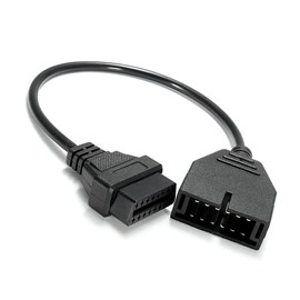 Zeathery OBD1 Scanner Connector, 12 Pin to OBD1 to OBD2 16 Pin Connector, Scanning Diagnostic Extension Tool Cable Connector, Plug Play Accessories, Universal for Most Car Models (Black)