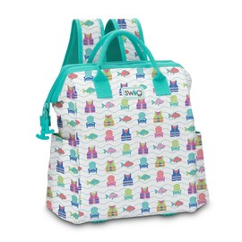 Swig Life Packi Backpack Cooler, Insulated Cooler Bag, Waterproof Beach Bag, 24 Can Soft Cooler, Lightweight Insulated Cooler (Lake Girl)