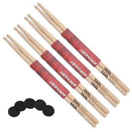 Wincent 5AXL Hickory Woodtip Drumsticks 4 Pairs + Keepdrum Damper Pads