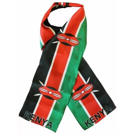 RFCO Kenya Country Lightweight Flag Printed Knitted Style Scarf 8"x60"