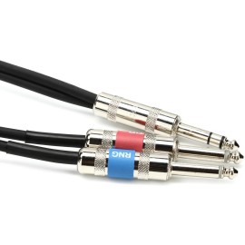 Pro Co IPBQ2Q-20 1/4" TRS Male to Dual 1/4" TS Male Insert Cable - 20'