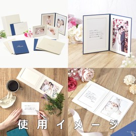 HAKUBA 4977187005646 Photo Mat Lance Grace AZ [2L Size/2 Sides/Vertical/Navy] Photo Message Card Present Insert Type