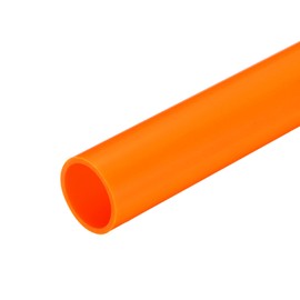 sourcing map PVC Rigid Tube Round Pipe Tubing Hardware Tubing 27.2mm ID 32mm OD 20cm/8" Length Orange High Impact for Water Pipe, Crafts