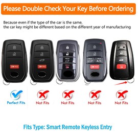 for Toyota Key Fob Cover with Metal Keychain & Leather Strap for 2025-2026 Camry 4 Runner 2019-2026 Venza, Land Cruiser,2023-2026 Tacoma Grand Highlander,Corolla,bZ4X,3-Buttons(Chalk Pink)
