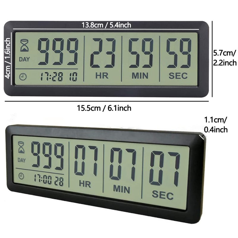 FCXJTU Digital Countdown Day Timer - Black Upgraded Large 999