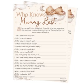 Who Knows Mummy Best - Teddy Bear Baby Shower Game - 20 Players