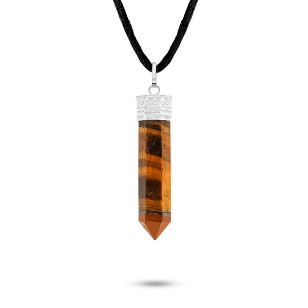 Sugandha Wellness Tiger Eye Healing Crystal Necklace - Inner Power & Focus. Confidence & Vision. Protection Stone