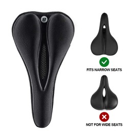 ROCKBROS Bike Seat Cover Gel Comfort Bicycle Saddle Soft Cushion Breathable for Road Mountain Bikes with Rain Cover Black Large