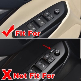 ruihe 4pc Carbon Fiber Color Automobile Door Window Control Panel Cover Trim Fit for Toyota Highlander 2014 2015 2016 2017 2018 2019 North American Version
