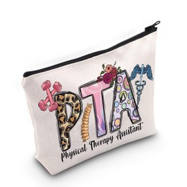 LEVLO Bolsa con cierre para asistente de terapia física, regalo de agradecimiento para terapia física PTA, bolsa de viaje para estudiantes de PTA, regalo de graduación, PTA, Bolsa de cosméticos
