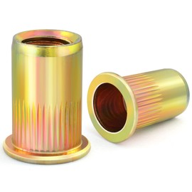 VGBUY 18Pcs 1/2-13UNC Rivet Nut Carbon Steel Zinc Plated Rivnut Threaded Insert Nut, Knurled Body (VG30508)