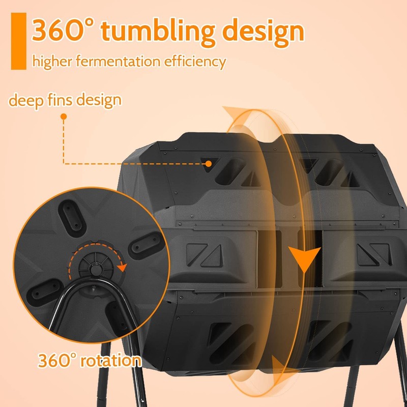 Capacmkseh 43 Gallon Compost Bin Outdoor Compost Tumbler Outdoor Composting