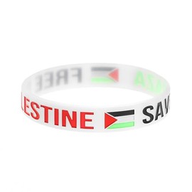FlagSuperstore White Free Palestine Save Gaza Wristband Bracelet