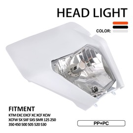 AnXin Dirt Bike LED Headlight,Motorcycle Head Light Kit Universal for EXC SXS SX EXC XC XCF XCW XCFW SXF SMR MX EGS 50 85 125 150 250 300 350 450 500 525 Enduro Supermoto White